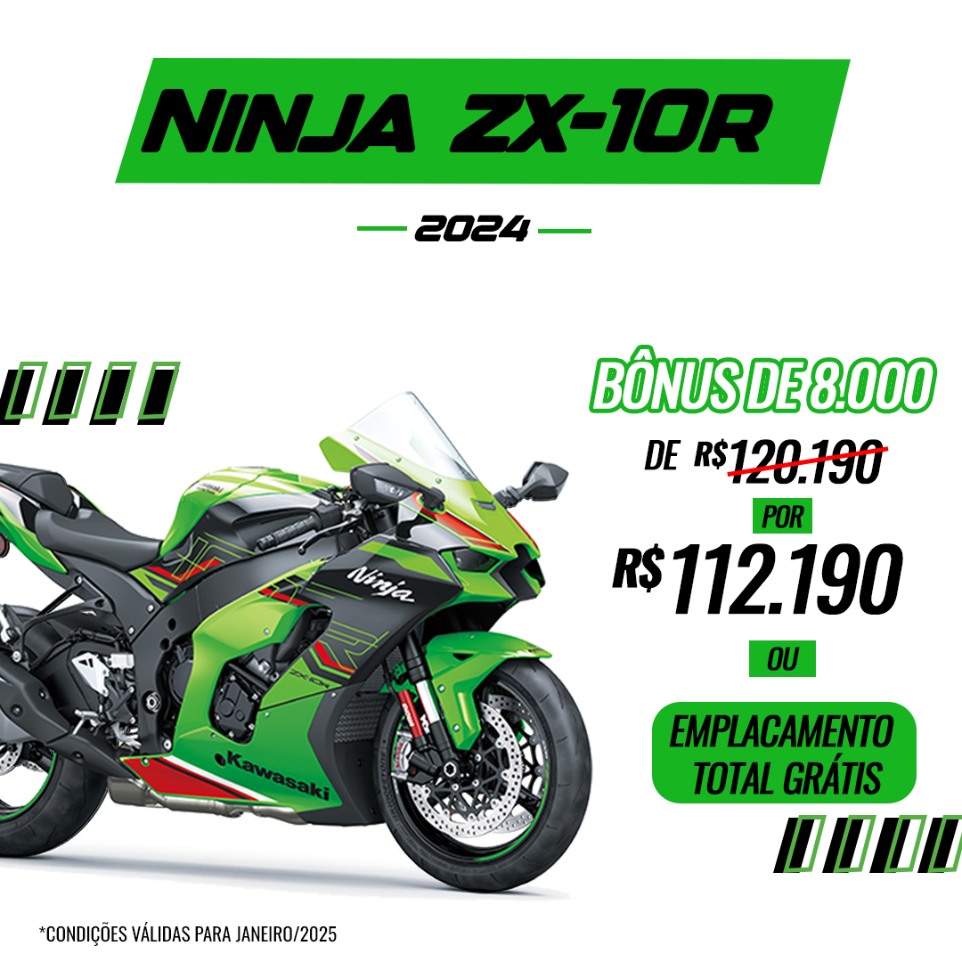 Kawasaki Ninja Zx10 998cc 0KM- [CONSULTAR DISPONIBILIDADE E VALOR] 2024 –  Simotos – Florianópolis – SC